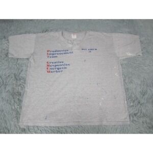 VTG Paramount Sports Wear Shirt Adult XL Gray Workwear Henley PIT CREW